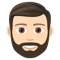 Man- Light Skin Tone- Beard emoji on Emojione